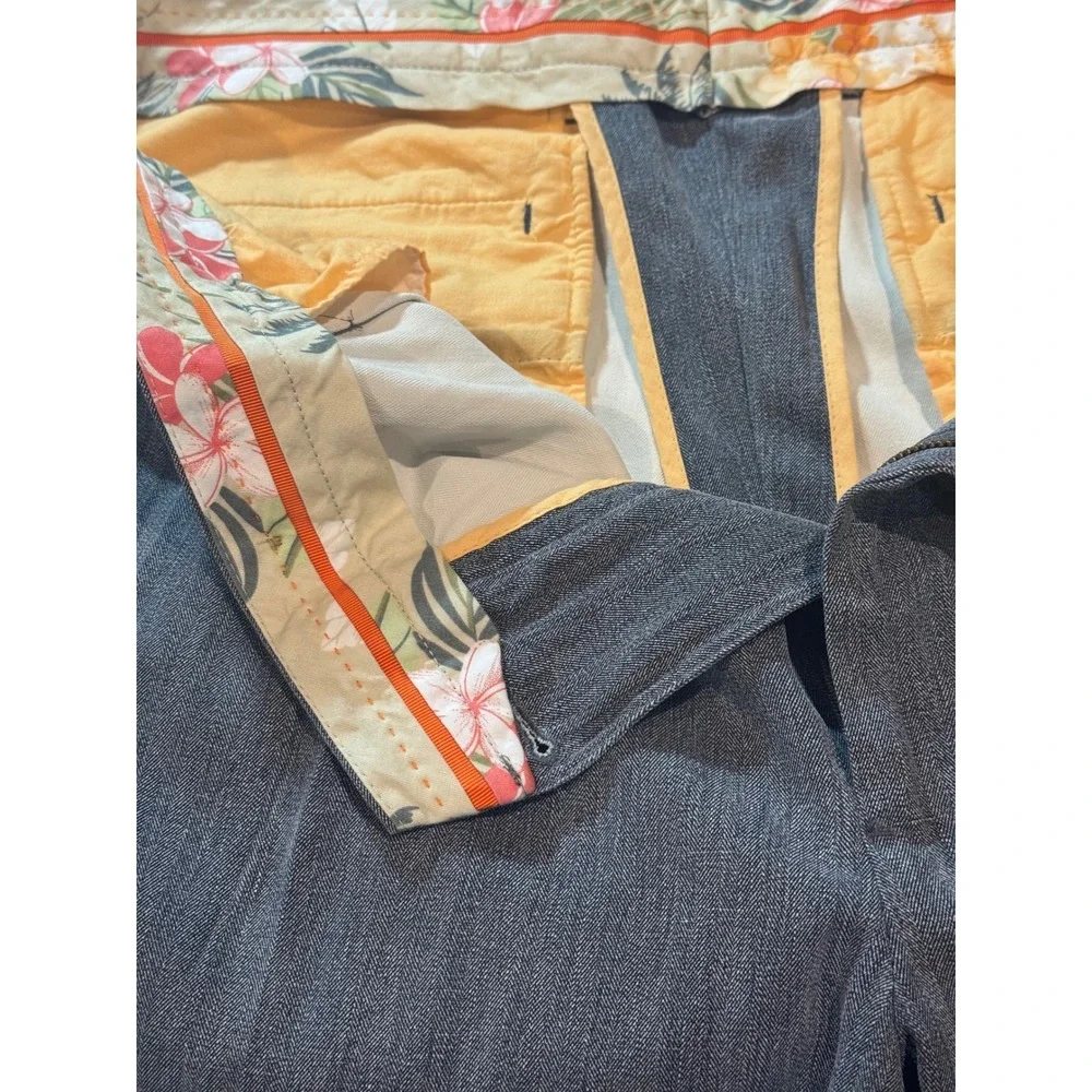 Tommy Bahama Men's Silk Gray‎ Dress Pants Pleated Front Career Trousers 40X34